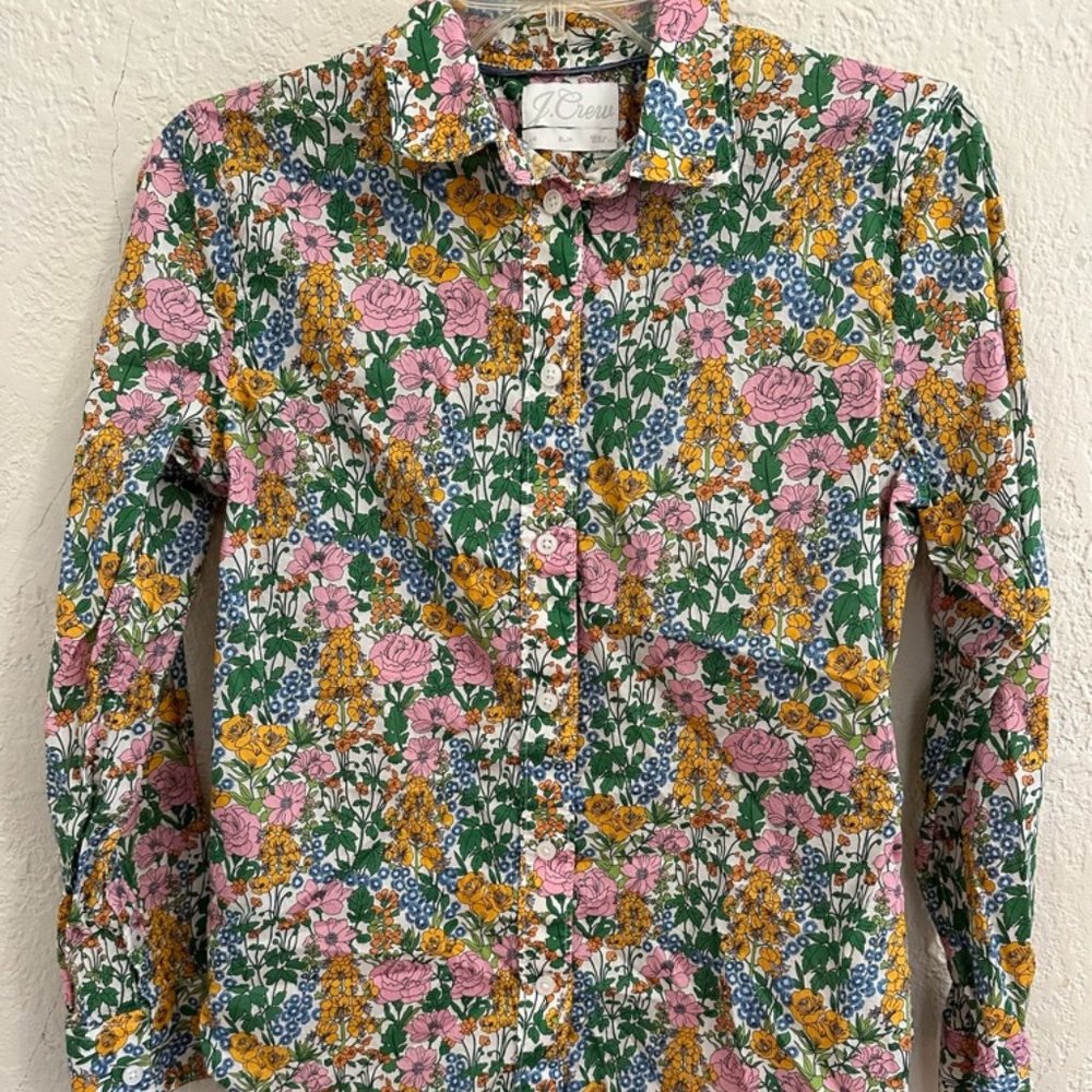 J. Crew Multicolor Floral Button-Down Shirt
